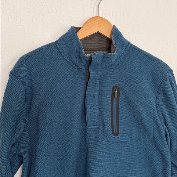 L.L.Bean Men’s Blue Quarter Button Pullover Fleece Sweater – Size medium regular - Picture 10 of 10